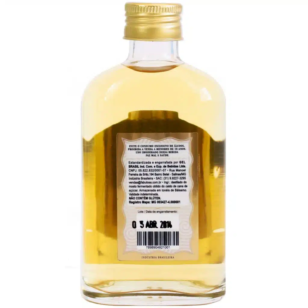 Ef0C60Db505Fb66B5Cc812B918D78Ee1 Cachaça Fabulosa Tradicional 200 Ml - Imagem 2